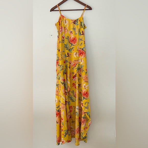 Lulu’s Yellow Floral Print High Low Asymmetrical Maxi Dress - Picture 2 of 12
